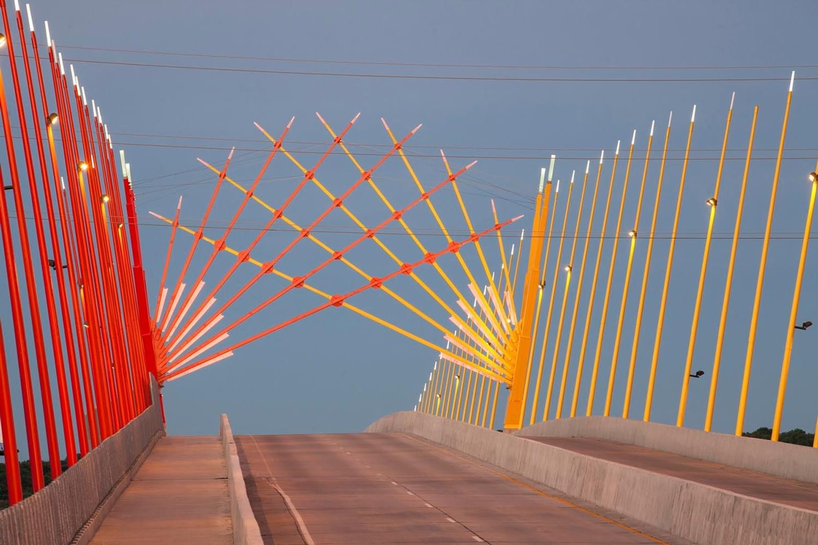 Steel light poles Council Bluffs Bridge e1472575975794