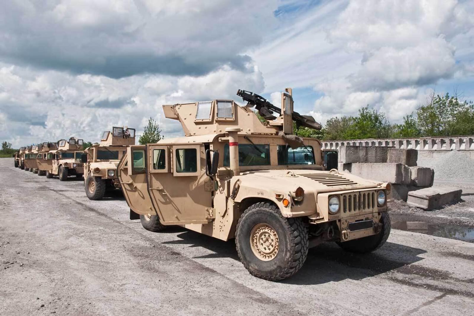 Convoy of armored vehicle Ukrainian army